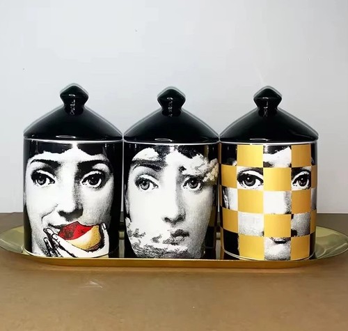 Fornasetti style face jar - style,
